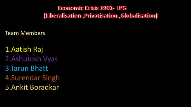 Economics crisis1991 & LPG Model