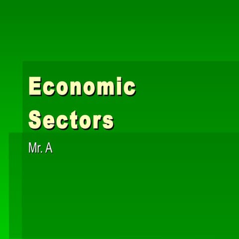 Economic sectors