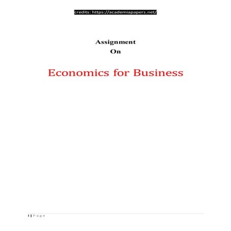 Assignment on Economics for Business   
