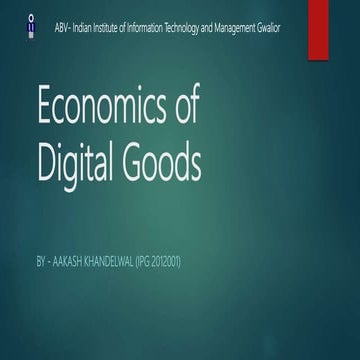 Economics of digital goods