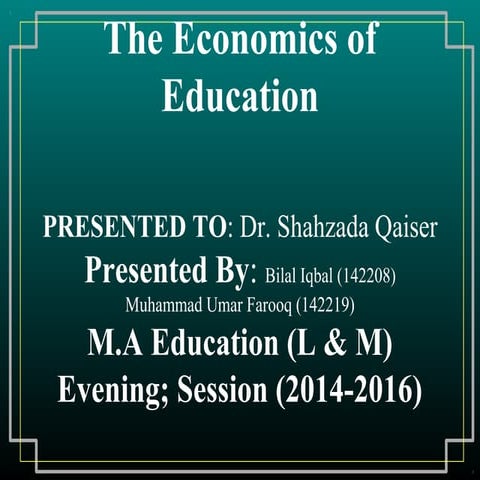 Economics of Education