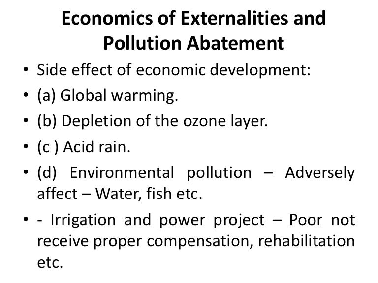 Economics of externalities and pollution abatement