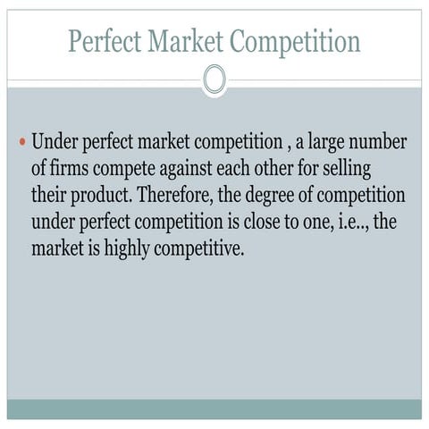 Economics Perfect Market Competition
