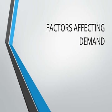 Factors affecting demand