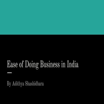 Economics presentation  (Ease of Doing business in India ppt)
