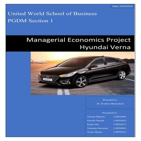 A Study on Hyundai Verna 2018 Report (MBA Project)