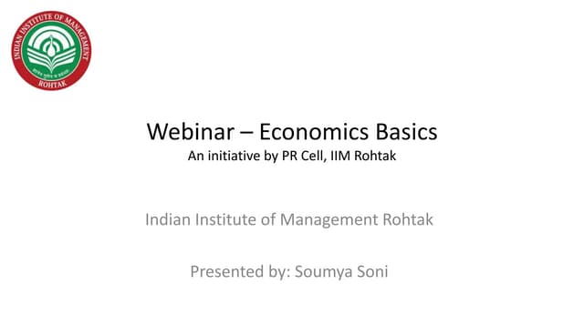 Economics webinar - 2016