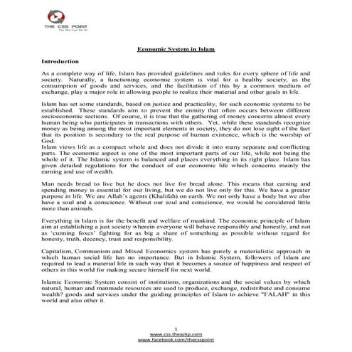 Economic system in islam