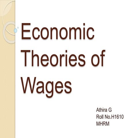 Economic theories of wages