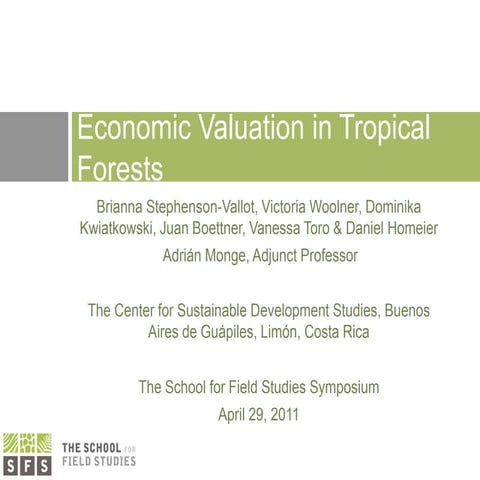 Comparison of Managed and Unmanaged Tropical Forests in Costa Rica