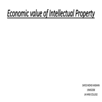 Economic value of intellectual property