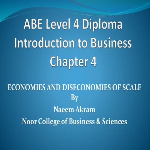 Economies and diseconomies of scale