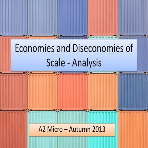 Economies and Diseconomies of scale