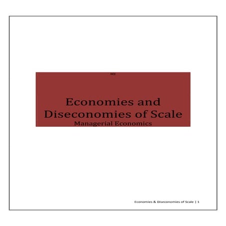 Economies & diseconomies of scale