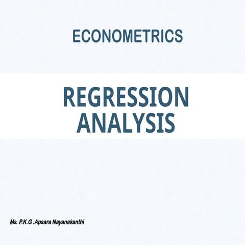 Multiple Regression Analysis in Econometrics | PPTX