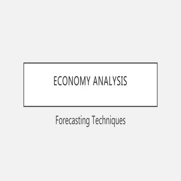 Economy analysis fore casting techniqes