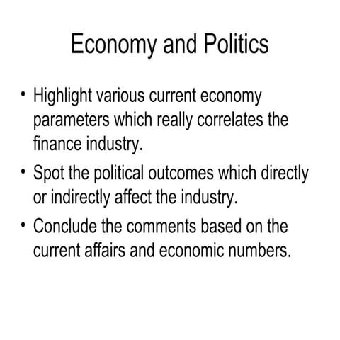 Economy and politics