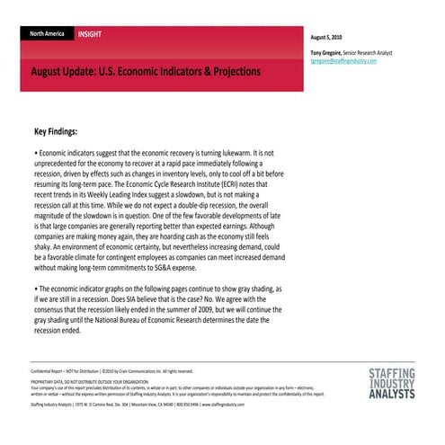 Economy Insight - August 2010