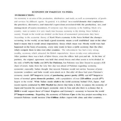 ECONOMY OF PAKISTAN VS INDIA 3.docx