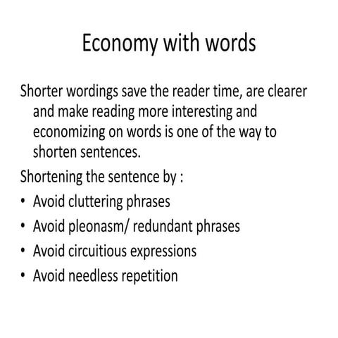 Economy with words