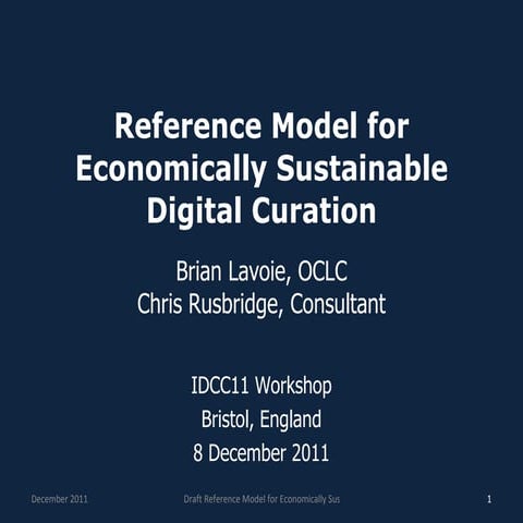 Reference Model for Economically Sustainable Digital Curation