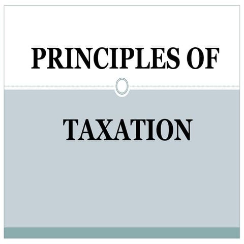principles of taxation