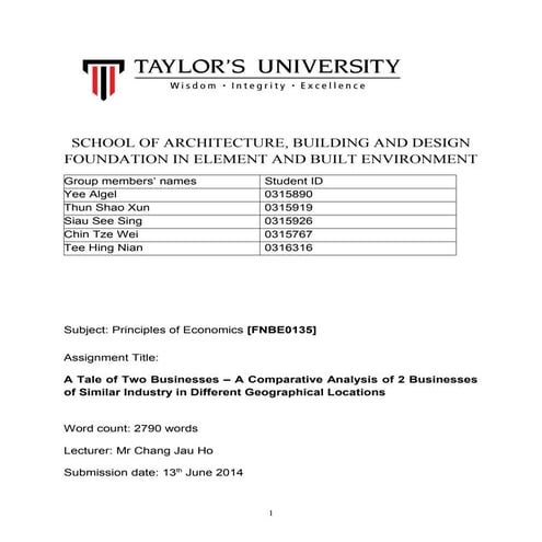 Econ research report