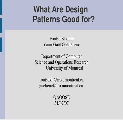 SOFTWARE QUALITY ASSURANCE AND DESIGN PATTERNS | PPTX