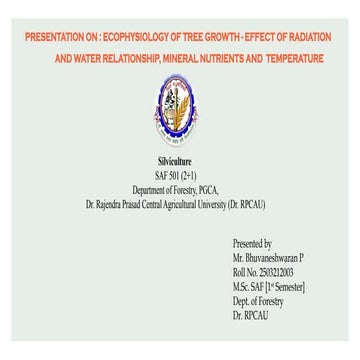 Ecophysiology of Tree Growth - Bhuvaneshwaran P.pptx