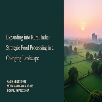 Expanding Food processing in Rural India | PPTX