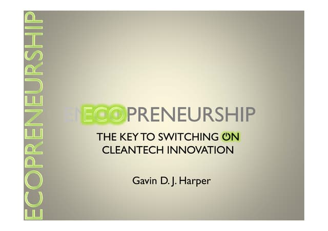 Ecopreneurship