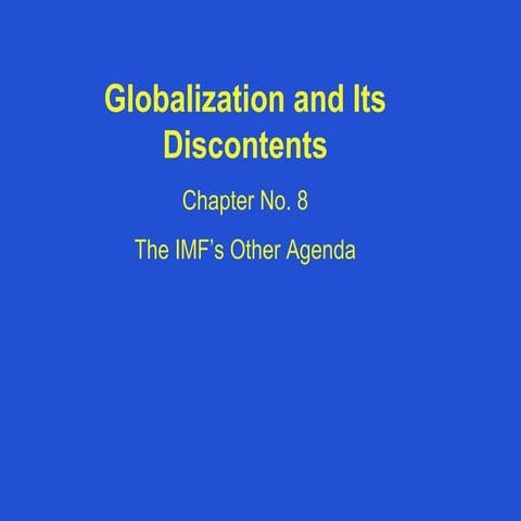 The IMF's Other Agenda