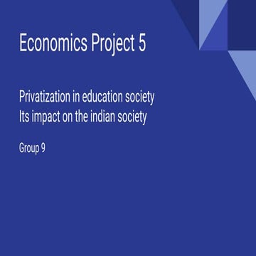 Privatization in Education and its impact on Indian Sociert