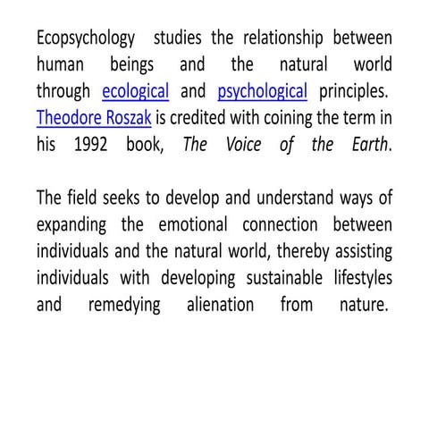 Ecopsychology