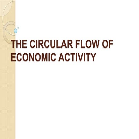 The circular flow of economic activity