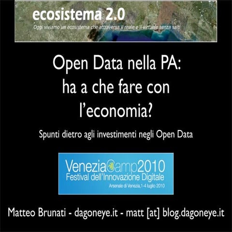 Economia dei Dati Liberati - Open Data e Semantic Web nella PA