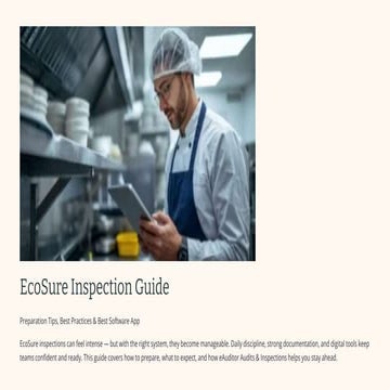 Food Safety Self-Inspection with eAuditor Audits & Inspections | PDF