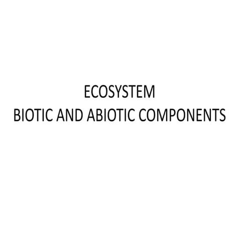 Ecosystem-components and interactions