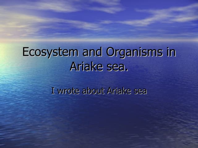 Ecosystem And Organisms In Ariake Sea