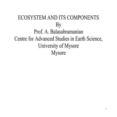 Ecosystem and its components