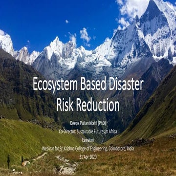 Ecosystem Based Disaster Risk Reduction