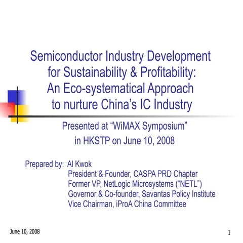 Ecosystem Building for IC Industry