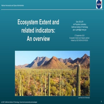 Overview of Ecosystem Extent and Integrity Slides