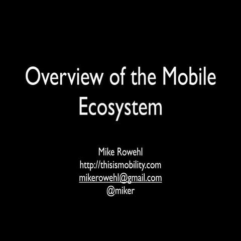 Ecosystem overview