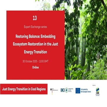 Expert Exchange - Restoring Balance: Embedding ecosystem restoration into the...