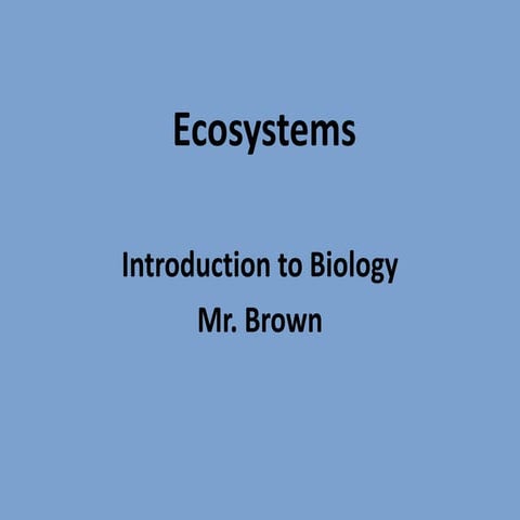 Ecosystems