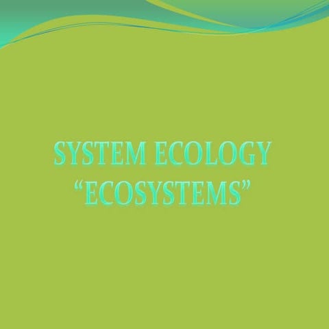 ECOSYSTEMS concept map BY GRP 6