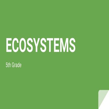 Ecosystems