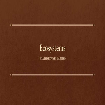Ecosystems
