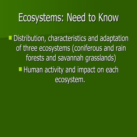 Ecosystems